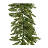 Kaemingk 270cm Green Pre-Lit Allison Christmas Garland – 80 Battery Warm White Micro LEDs