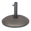 Round grey concrete Kettler parasol base, 15kg, made of iron, designed for outdoor umbrellas and patio furniture.