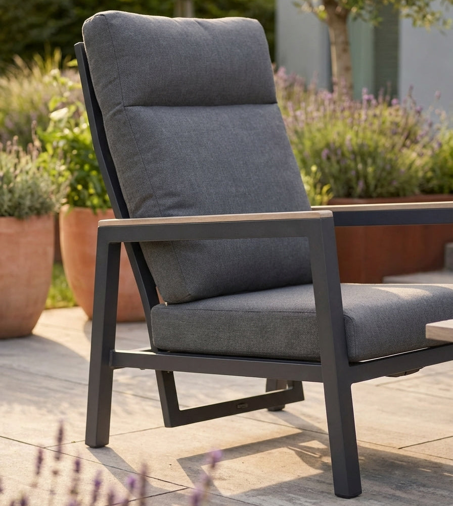 Kettler Tudor 3 Seat Sofa With 2 Reclining Chairs, Bench & 140x80cm Table