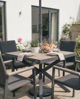 Kettler Tudor 4 Seat Dining Set with Parasol & Base