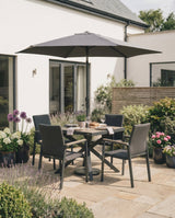 Kettler Tudor 4 Seat Dining Set with Parasol & Base