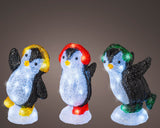 21cm LED Acrylic Outdoor Penguin Assorted Colours by Lumineo