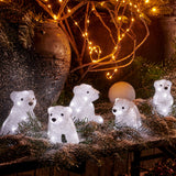 Acrylic Cool White LED Battery Operated Outdoor Polar Bears 5pcs by Lumineo