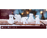 Acrylic Cool White LED Battery Operated Outdoor Polar Bears 5pcs by Lumineo