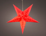 60cm Warm White LED Battery Operated Red Star by Lumineo