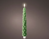 29cm LED Warm White Wick Green Tree Candle by Lumineo