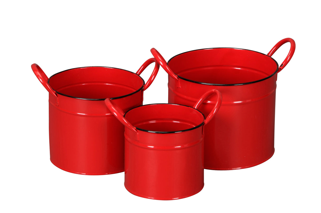 Medium Red Metal Bucket 14.5cm