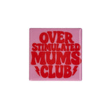 Pink terracotta coaster featuring the Love Tiles Mums Club slogan by Gift Company, perfect for home decor and gifts.