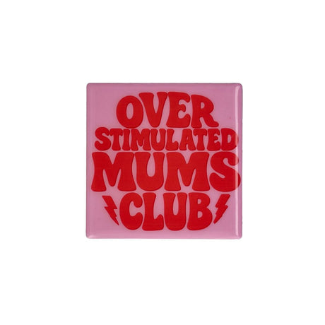 Pink terracotta coaster by GiftCompany featuring the Love Tiles Mums Club slogan, perfect for home gift decor.