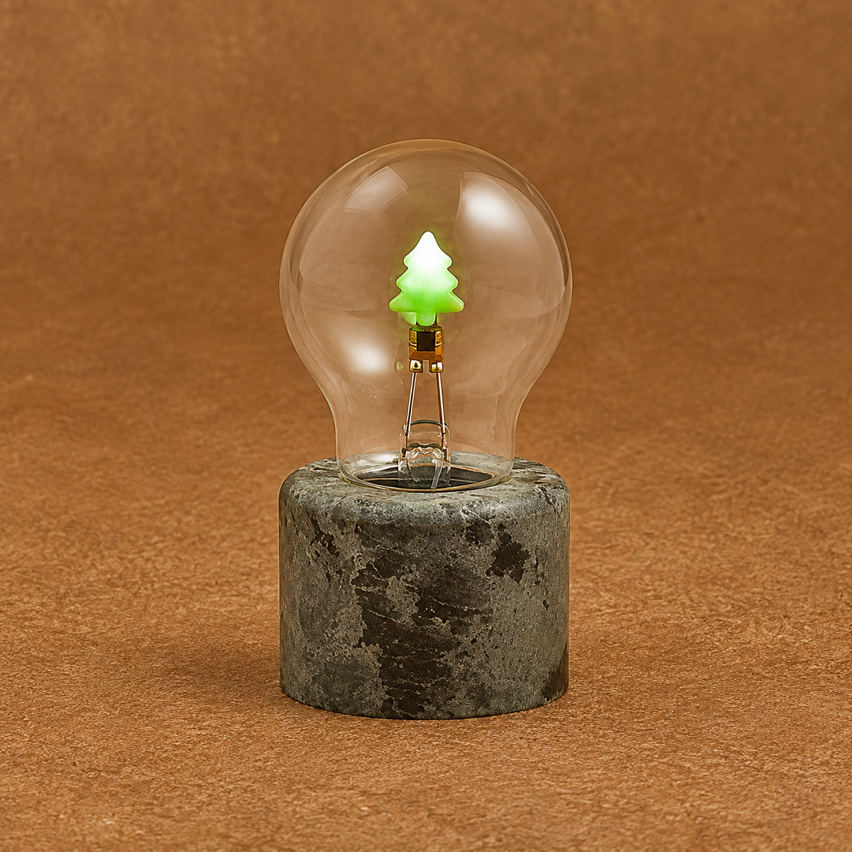 Luca Lighting Green LED Christmas Tree Table Lamp (H13.5 × D7 cm) – Eco-Friendly Recycled Plastic Rechargeable USB Battery Cordless Light