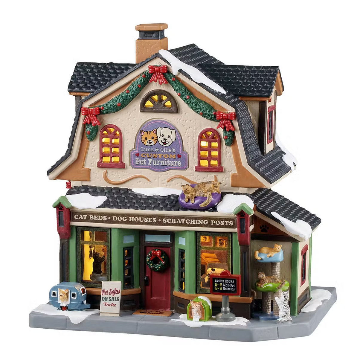 Luna & Ollie's Custom Pet Furniture Incl. Adaptor 100 Ma (White) Lemax Christmas Village Illuminated Building - Mill Race Garden Centre