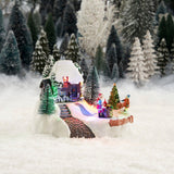 Luville Collectables LED Village House – Battery Operated Christmas Village Scene – 20 x 14 x 15 cm