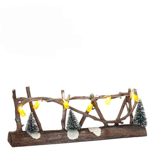 Luville Lighted Fence With Trees - Battery Operated - 7.5cm