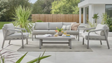 Kettler Trento 5-seat rope lounge set with metal frame and cushions, outdoor furniture for patio or garden relaxation.