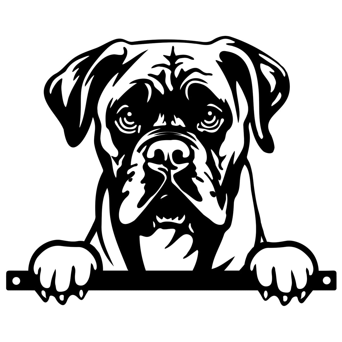 Metal Boxer Peeking Dog Silhouette by Primus | Mill Race Garden Centre