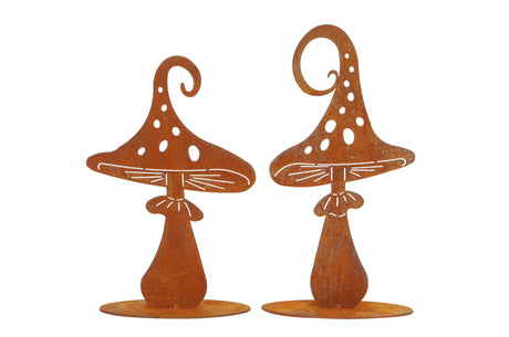 24cm Metal Rusty Mushroom Assorted - Mill Race Garden Centre