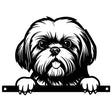 Metal Shih Tzu Peeking Dog Silhouette by Primus - Mill Race Garden Centre