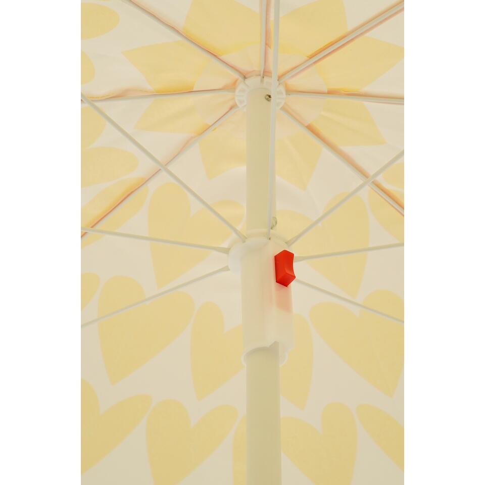 Mica Decorations Beach Parasol – Yellow Hearts Print