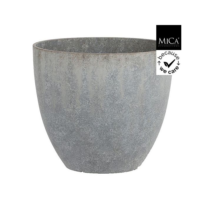 Mica Decorations Bravo Round Plant Pot Grey Zinc Finish