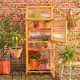 Mica Decorations Caminia Wooden Greenhouse Large – Mahogany Wood