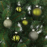 Mica Decorations Dark Green Glass Christmas Baubles Set (Pack of 26, 7 cm) – Elegant Forest Green Glossy & Glitter Ornament Set