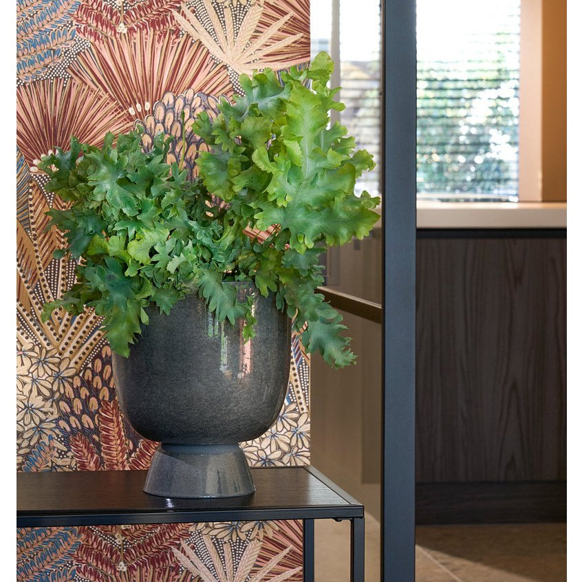 Mica Decorations James Plant Pot on Stand Grey – H22 x Ø19 cm – Iron Indoor Planter