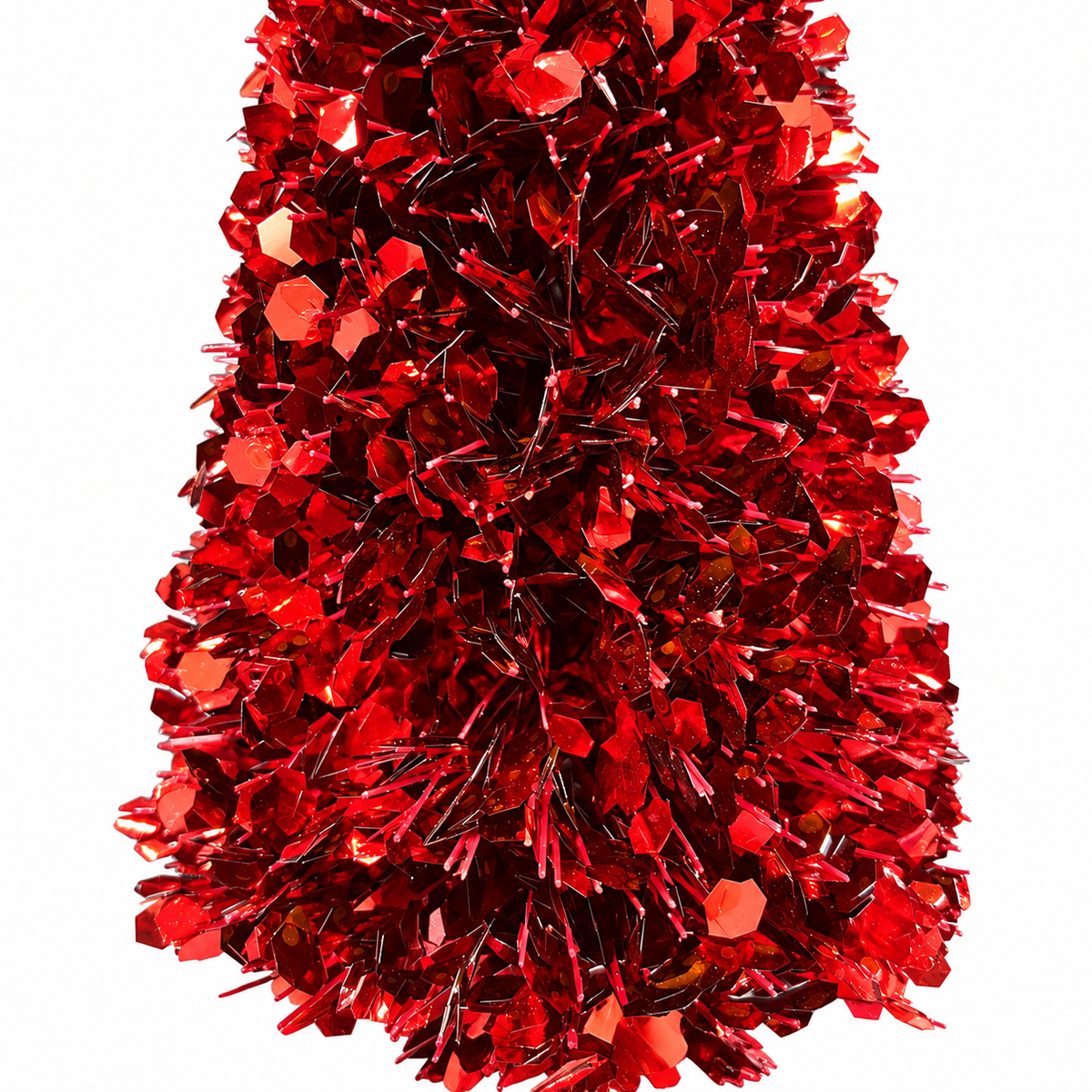Mica Decorations Red Sequin Decorative Christmas Tree (H30 × D11 cm) – Shimmering Tabletop Holiday Tree Ornament