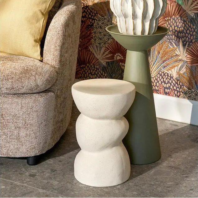 Mica Decorations Screw Side Table – White Ceramic