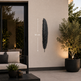 Mica Decorations Yuto Leaf Wall Decoration Black – 92 x 16 cm – Iron Metal Wall Art