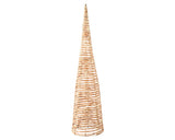 60cm Warm White Micro LED Wicker Outdoor Cone by Lumineo