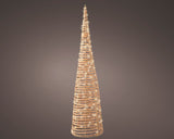 90cm Warm White Micro LED Wicker Outdoor Cone by Lumineo