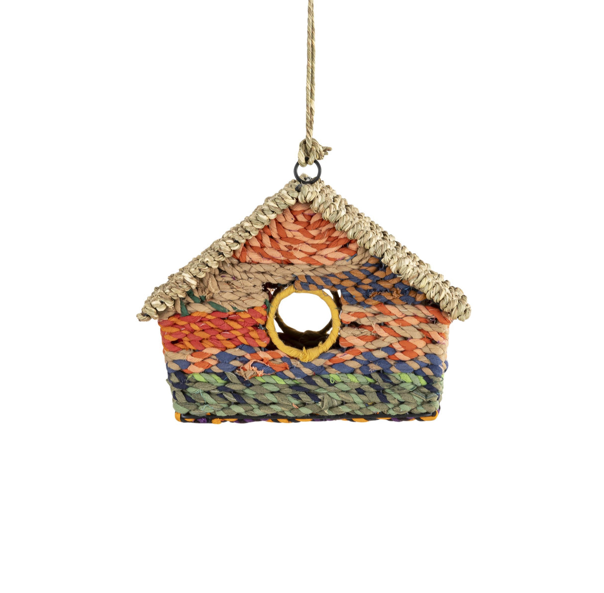 Jardinopia Jute Iron Sari Bird Nest Box with Square Roof