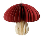 18cm Burgundy Paper Mushroom Hanging Decoration by Kaemingk