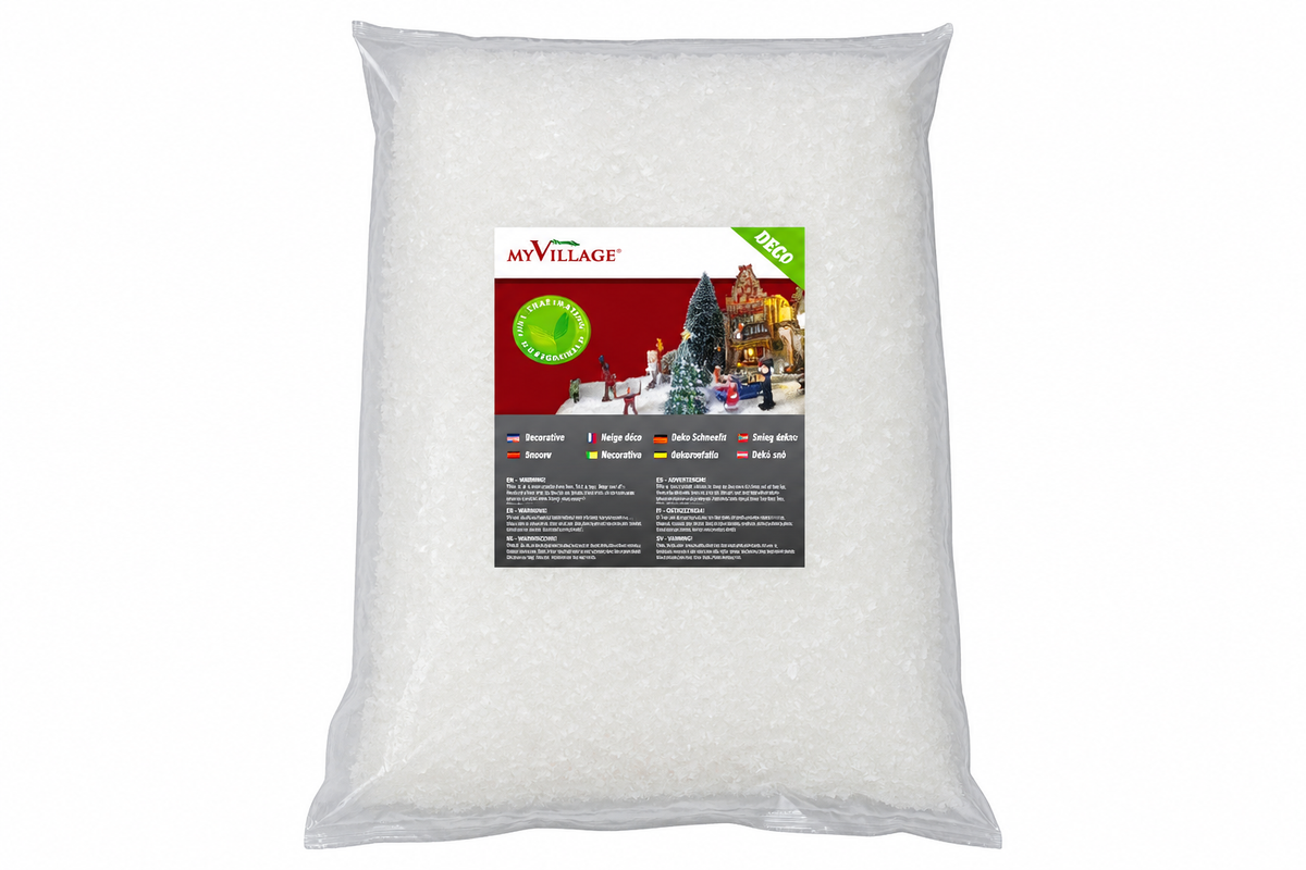 My Village Made Of Bamboo Bio Snow Fluff (40 g) – 100% Natural & Biodegradable Bamboo Fibre Fluffy Snow for Christmas Village Roofs & Trees