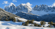 My Village Cloth Background depicting the Dolomites, a lightweight fabric backdrop for miniature Christmas village displays.