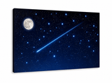 My Village Lighted Canvas Backdrop – Falling Star with Moon (76 × 56 cm) | MYCL07
