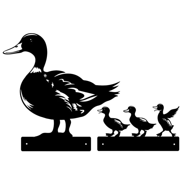 Metal Ducks Peeking Farmyard Silhouette Garden Decor by Primus