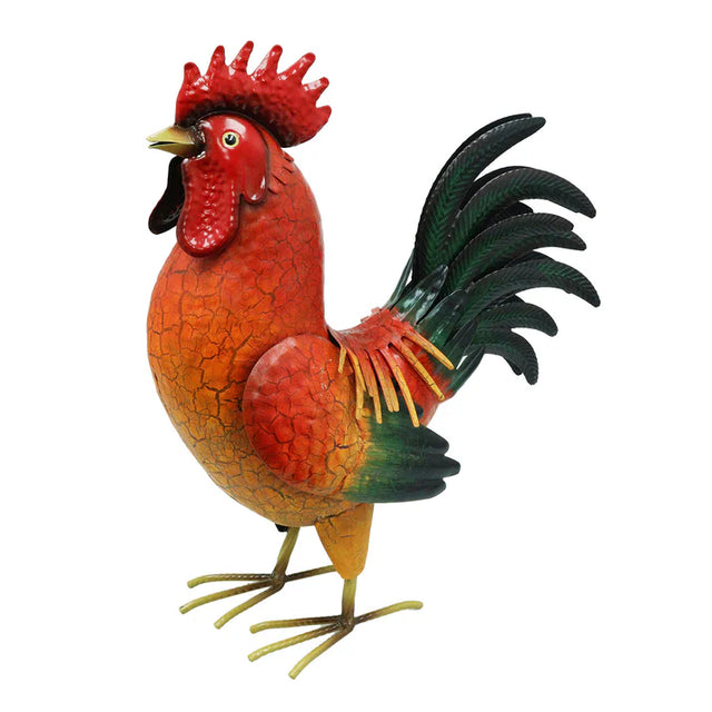 Large Metal Red Cockerel by Primus - Mill Race Garden Centre