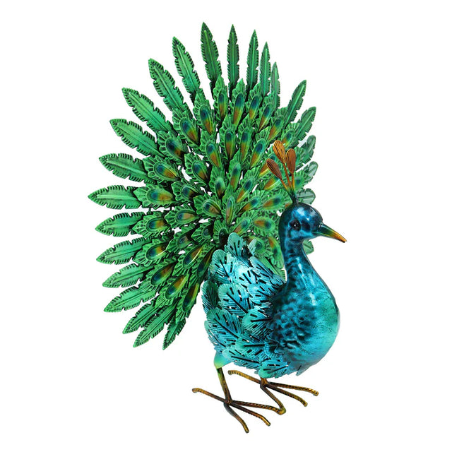 Metal Vibrant Emerald Peacock by Primus - Mill Race Garden Centre