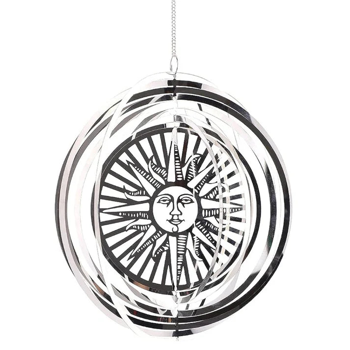 Sun Stainless Steel Hanging Wind Spinner by Primus - Mill Race Garden Centre