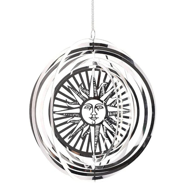 Sun Stainless Steel Hanging Wind Spinner by Primus - Mill Race Garden Centre