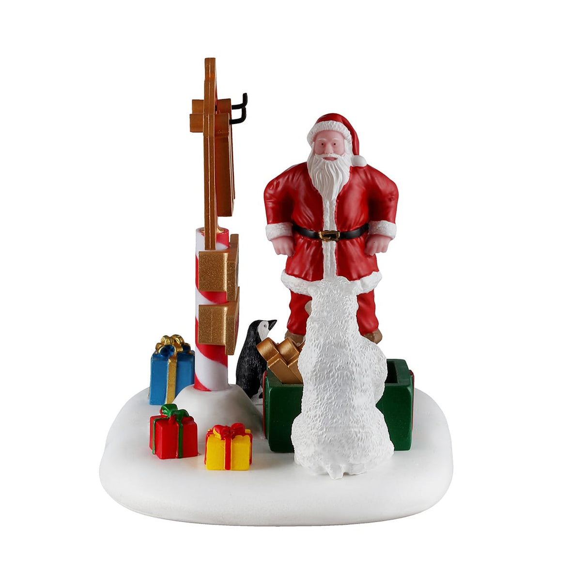 Lemax North Pole Countdown Christmas Village table accent with festive North Pole scene and holiday decorations.