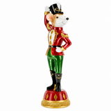 TimStor Nutcracker Mouse Boy Standing Christmas Decoration (46.5 cm) – Mouse Soldier in Red Jacket & Green Trousers on Ornate Red & Gold Pedestal