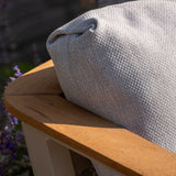 4 Seasons Outdoor Olivia lounge set with metal frame, includes Vic coffee table and footstool, outdoor furniture for relaxing.