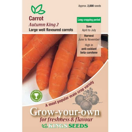 Organic Carrot Autumn King - Mill Race Garden Centre
