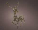 Outdoor Micro LED Wicker Reindeer with Steady Warm White Lights by Kaemingk