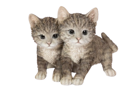 Vivid Arts Real Life Playful Tabby Kittens resin ornament, size D, featuring two cute, detailed tabby kittens in playful pose.