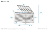Large Kettler Pebble aluminium storage cushion box with a sleek, modern design for outdoor patio or garden furniture storage.