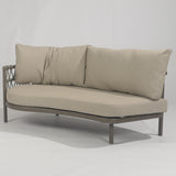 4 Seasons Outdoor Piacenza 2-seater right arm modular lounge set with Terre finish, paired with Monroe coffee tables, outdoor furniture.