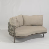 4 Seasons Outdoor Piacenza 2-seater modular lounge in Terre with Monroe coffee tables, metal outdoor furniture set.